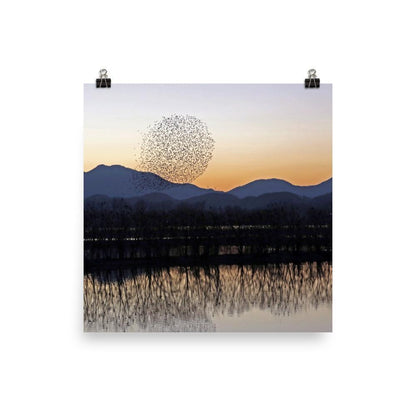 Sonnenuntergang im Junam-Wasserreservoir - Poster Young Han Song 25x25 cm artlia